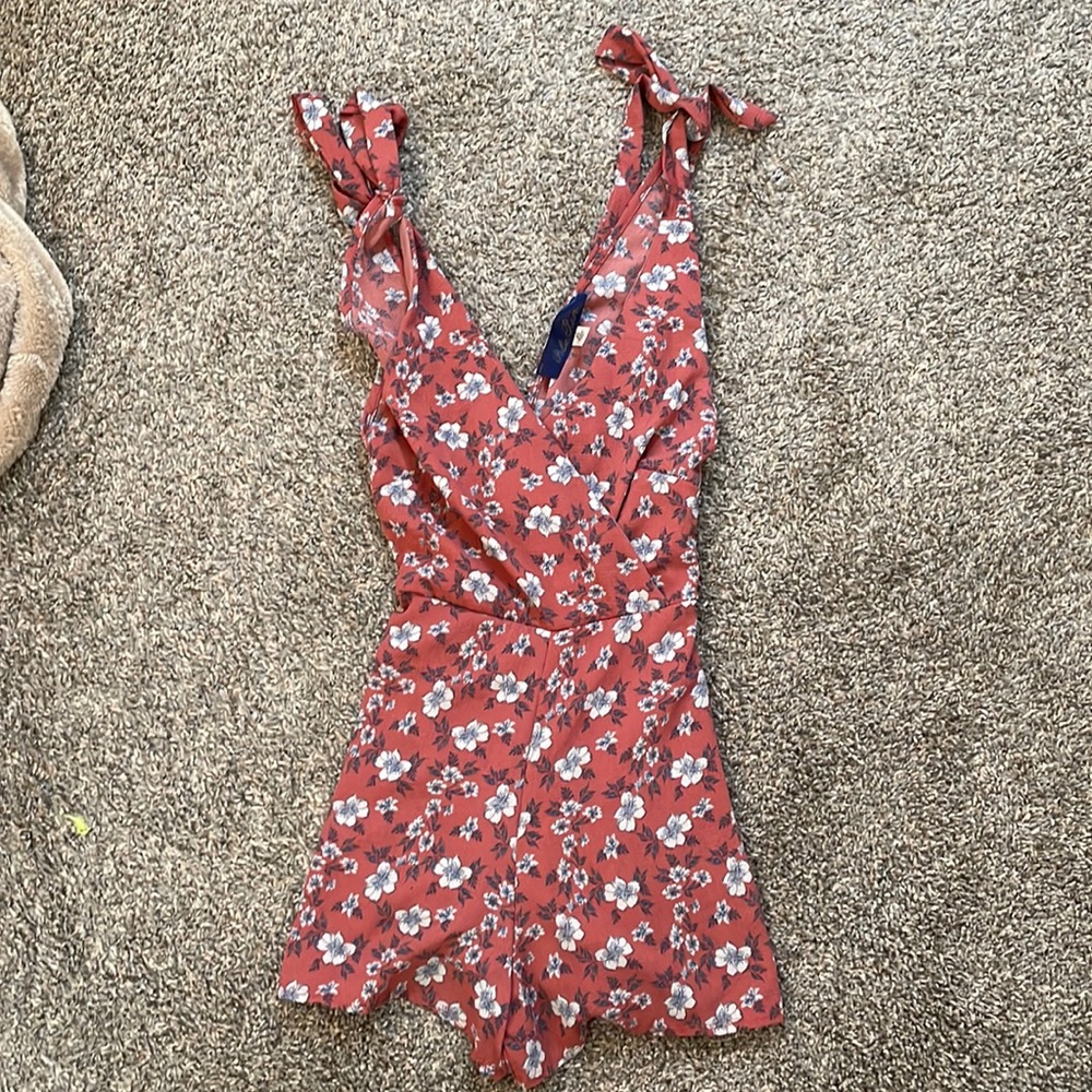 Romper with shoulder ties